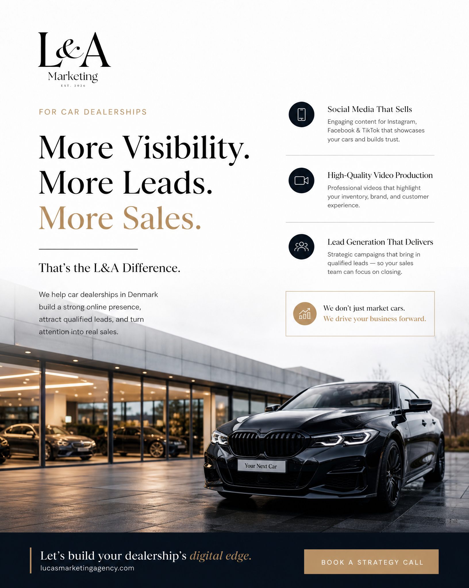 L&A Marketing kampagne for bilforhandlere — More Visibility, More Leads, More Sales